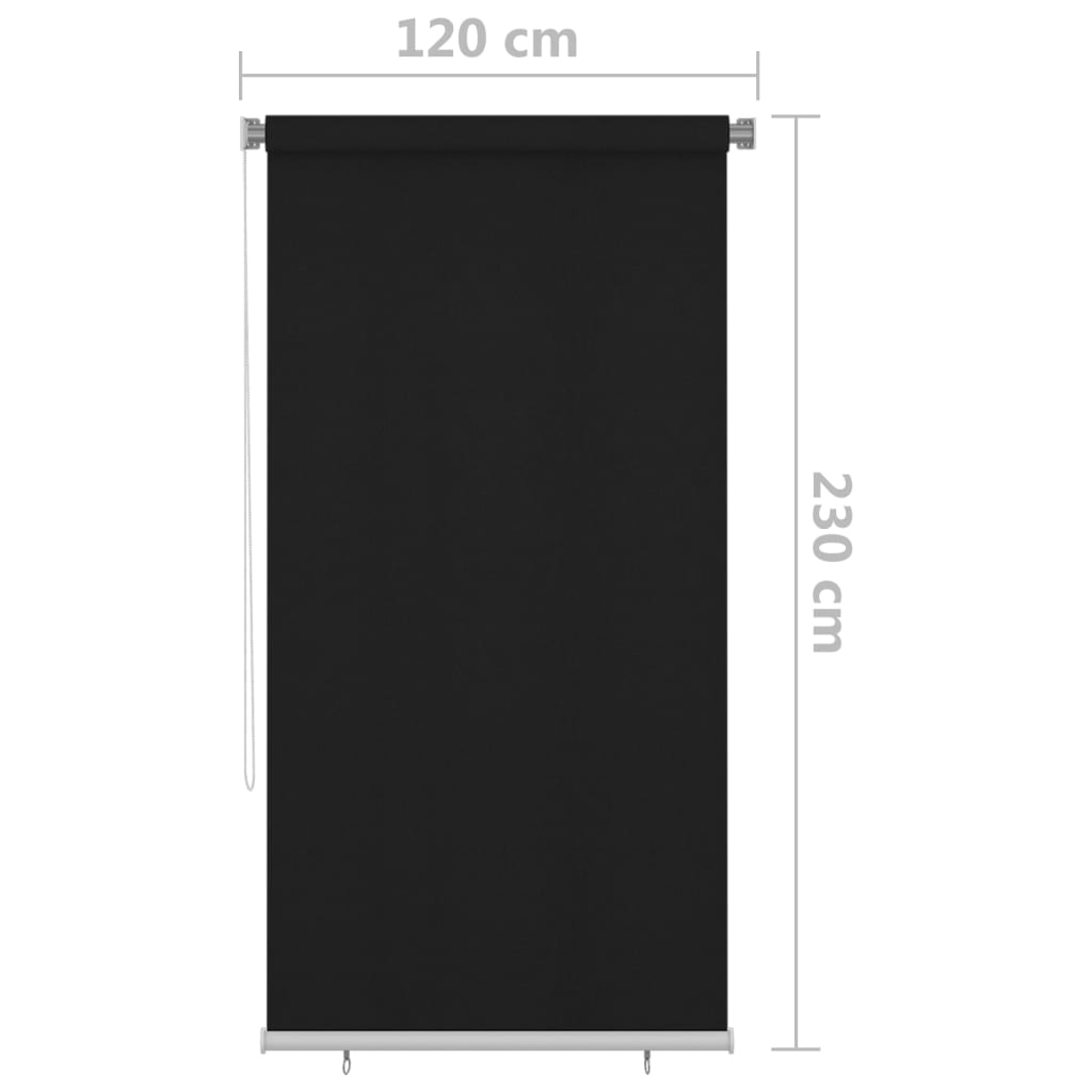 Rolgordijn voor buiten 125(B)x230(H) cm zwart