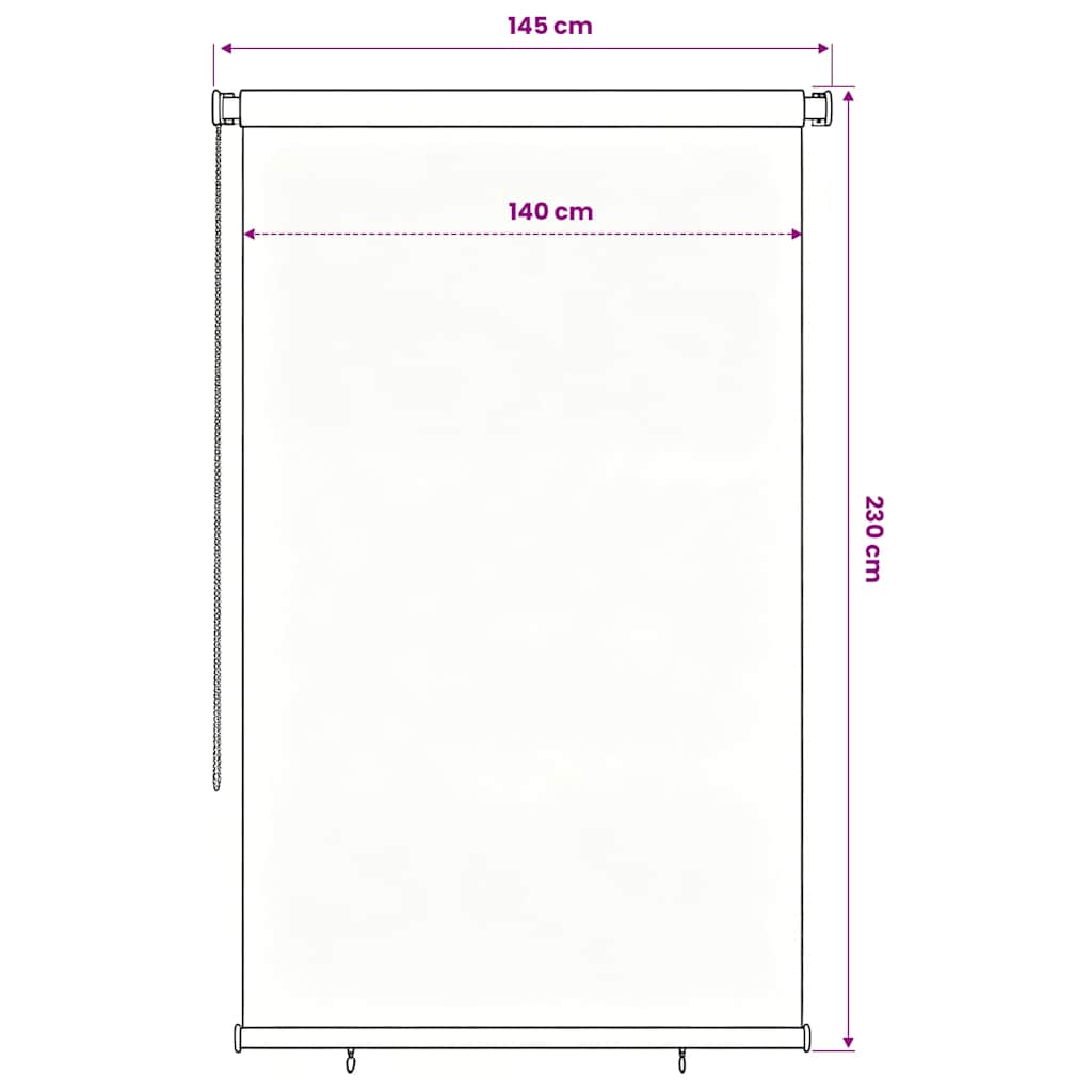 Rolgordijn voor buiten 145(B)x230(H) cm zwart