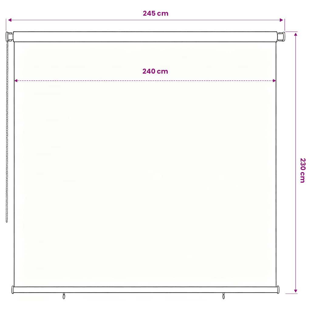 Rolgordijn voor buiten 185(B)x230(H) cm zwart