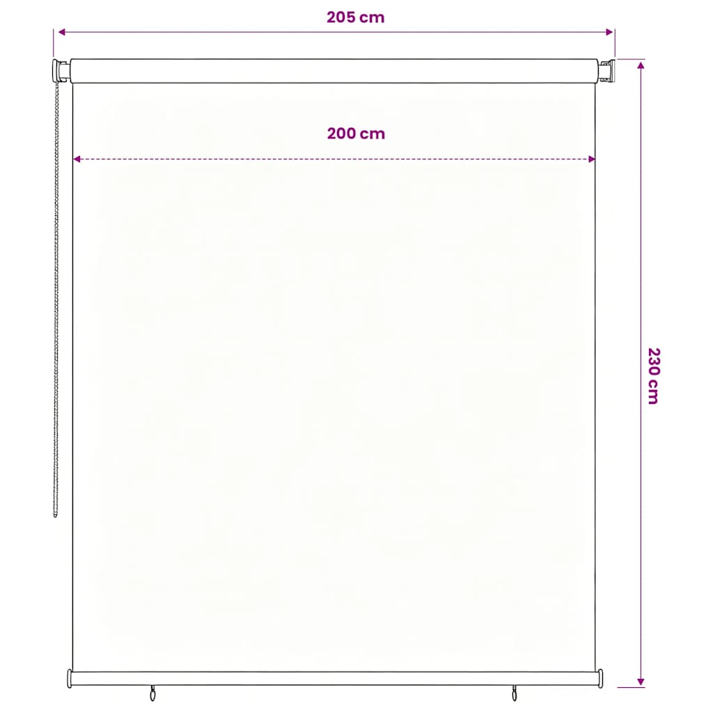 Rolgordijn voor buiten 225(B)x230(H) cm zwart