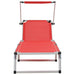 Ligbedden inklapbaar met dak 2 st aluminium en textileen rood