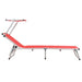 Ligbedden inklapbaar met dak 2 st aluminium en textileen rood
