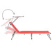 Ligbedden inklapbaar met dak 2 st aluminium en textileen rood