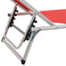 Ligbedden inklapbaar met dak 2 st aluminium en textileen rood