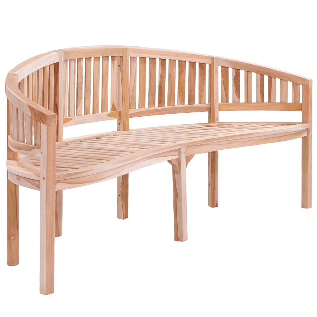 Bankje Banaanvormig 200 Cm Massief Teakhout 1