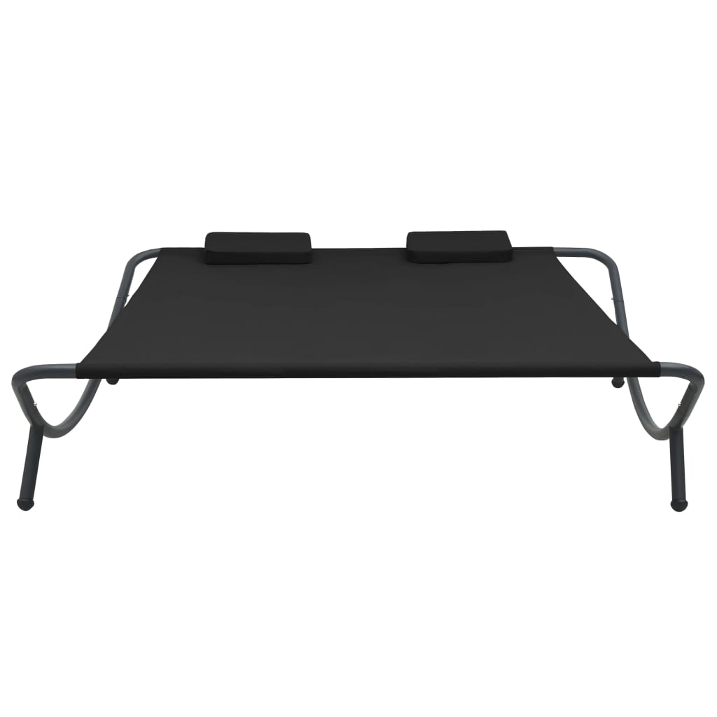 Loungebed stof zwart