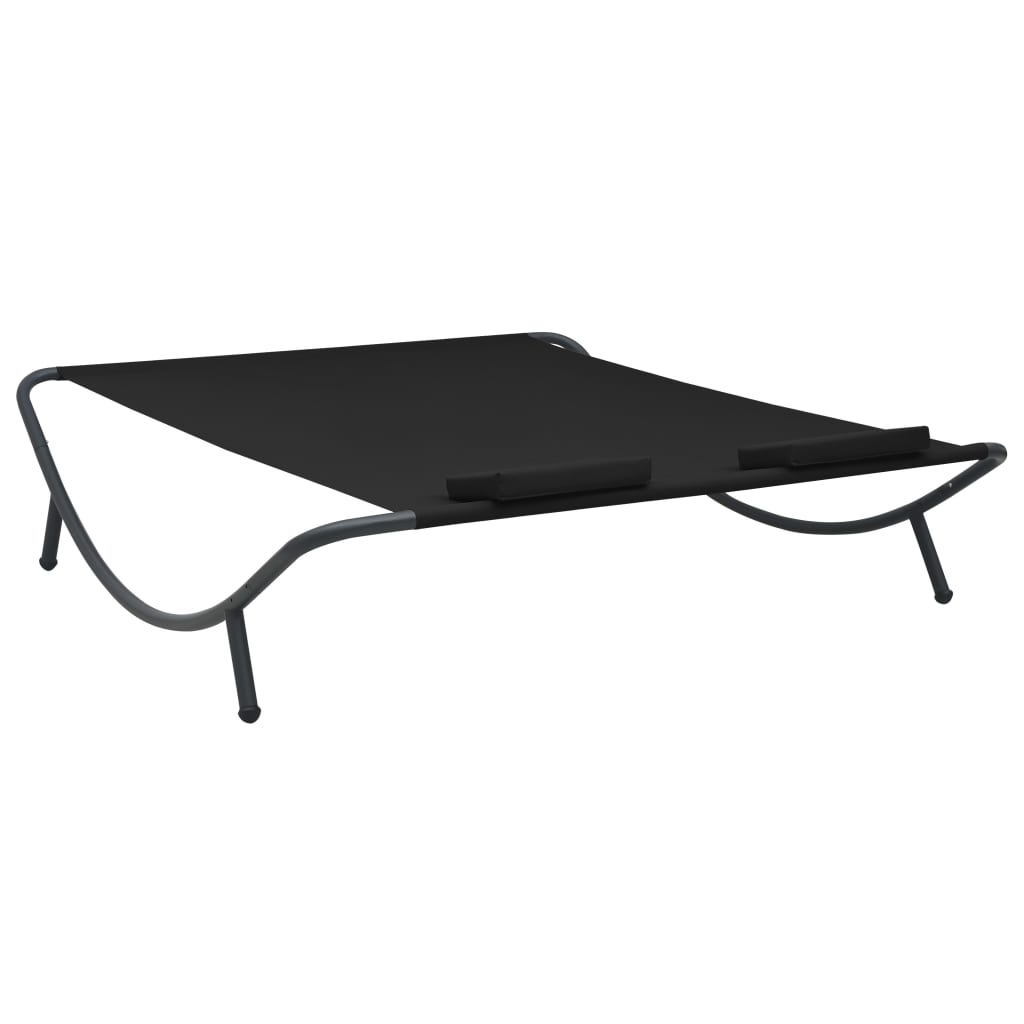 Loungebed stof zwart