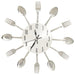 Wandklok lepel-en-vork 31 cm aluminium zilverkleurig