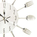 Wandklok lepel-en-vork 31 cm aluminium zilverkleurig