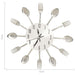 Wandklok lepel-en-vork 31 cm aluminium zilverkleurig