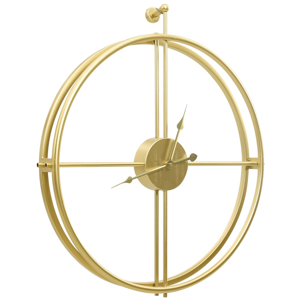 Wandklok 52 cm ijzer goudkleurig