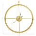 Wandklok 52 cm ijzer goudkleurig