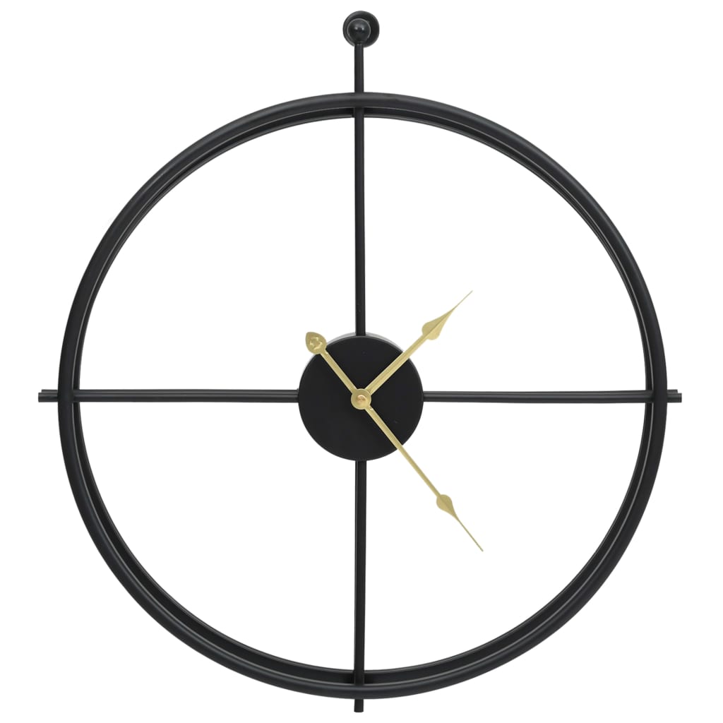 Wandklok 52 cm ijzer zwart
