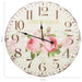Wandklok vintage stijl 60 cm bloemen