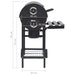 Barbecuevat met wielen en schappen 115x85x95 cm staal zwart