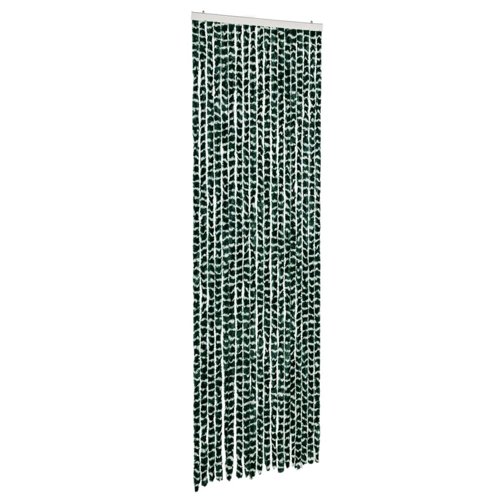 Vliegengordijn 56x185 cm chenille groen en wit