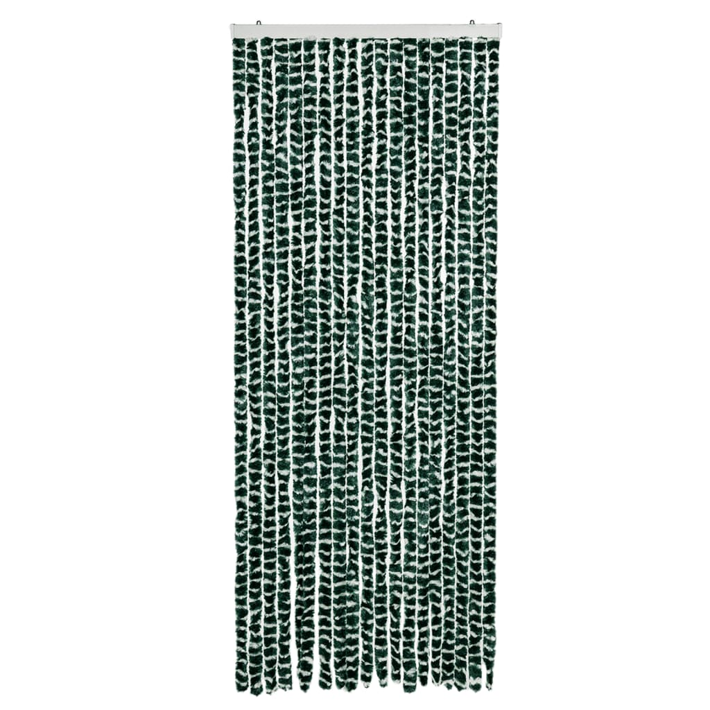 Vliegengordijn 56x185 cm chenille groen en wit