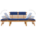 Tuinbank Met Kussens 2-In-1 190 Cm Massief Acaciahout Blauw