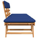 Tuinbank Met Kussens 2-In-1 190 Cm Massief Acaciahout Blauw