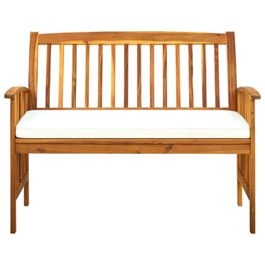 Tuinbank Met Kussen 119 Cm Massief Acaciahout crème