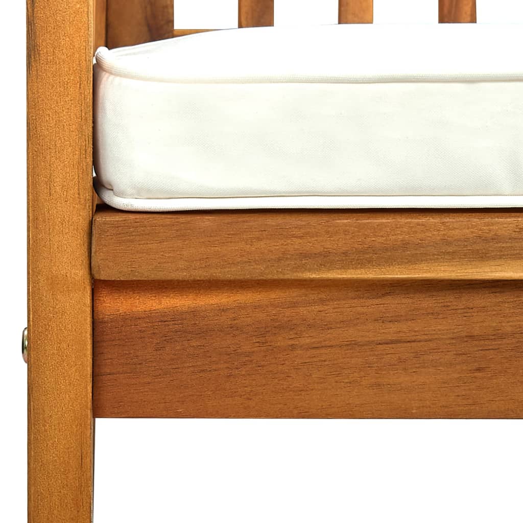 Tuinbank Met Kussen 119 Cm Massief Acaciahout crème