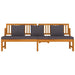 Dagbed met grijs kussen 200x60x75 cm massief acaciahout