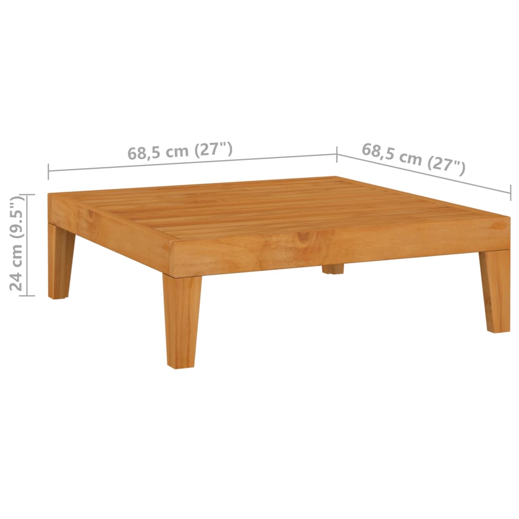 2-Delige Loungeset Met Kussens Massief Acaciahout 1 crème hoek + Tafel