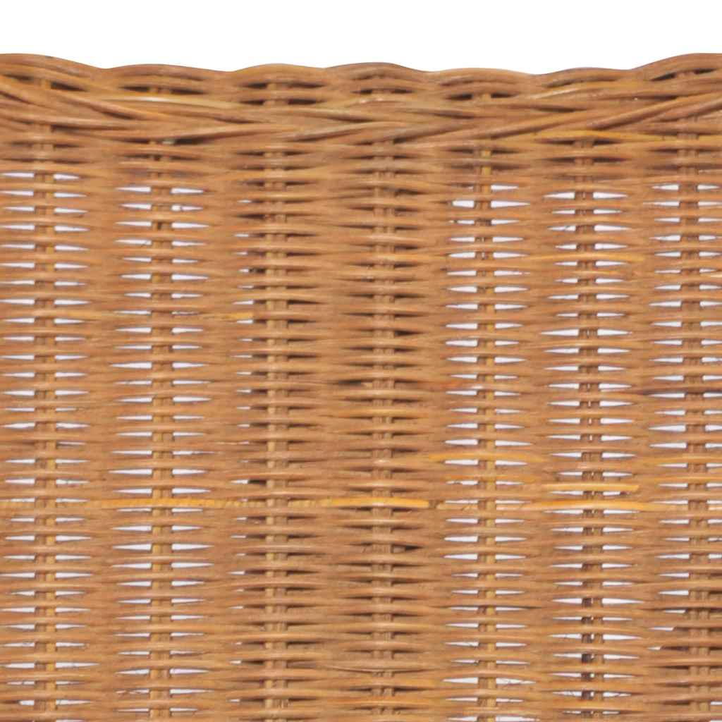Bank 2-zits natuurlijk rattan en linnen lichtbruin
