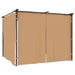 Prieel met gordijnen 3x3 m staal taupe