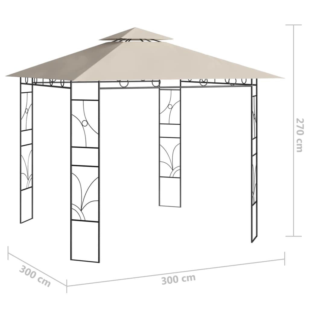 Prieel 160 g/m² 3x3x2,7 m crèmekleurig
