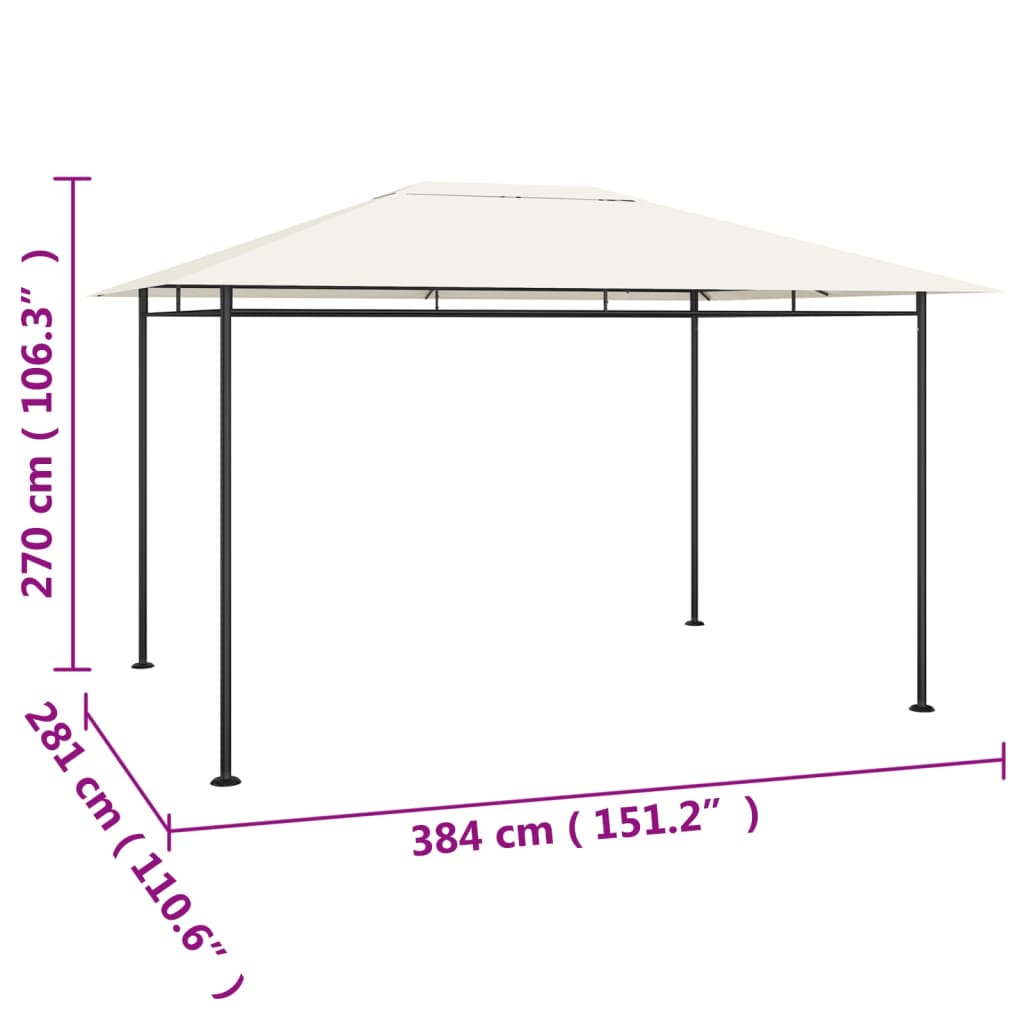 Prieel 180 g/m² 384x281x270 cm crèmekleurig