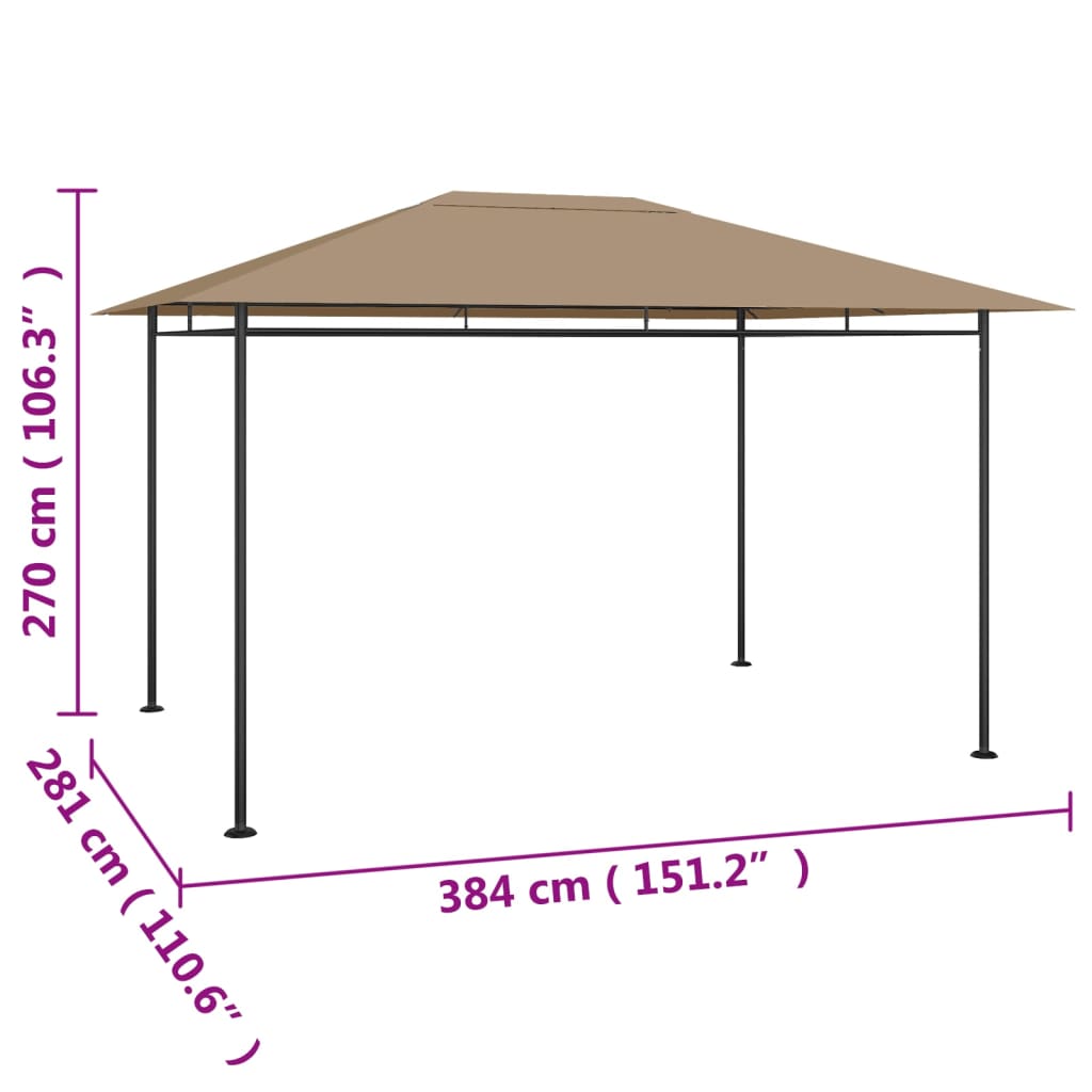 Prieel 180 g/m² 384x281x270 cm taupe