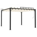 Prieel met lamellendak 3x3 m stof en aluminium crèmekleurig