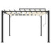 Prieel met lamellendak 3x3 m stof en aluminium crèmekleurig