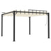 Prieel met lamellendak 3x3 m stof en aluminium crèmekleurig