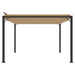 Prieel met lamellendak 3x3 m stof en aluminium taupe