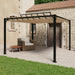 Prieel met lamellendak 3x3 m stof en aluminium taupe