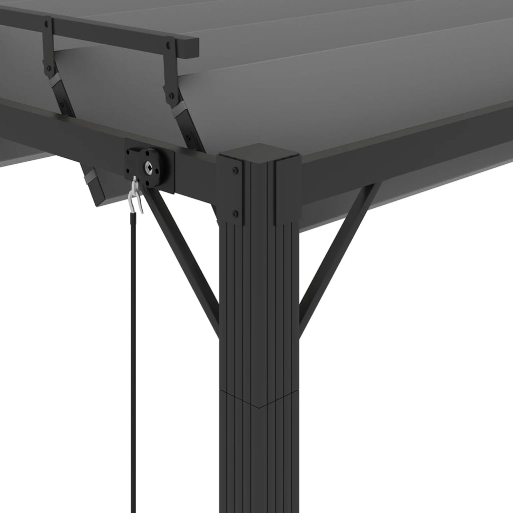 Prieel met lamellendak 3x3 m stof en aluminium antracietkleurig