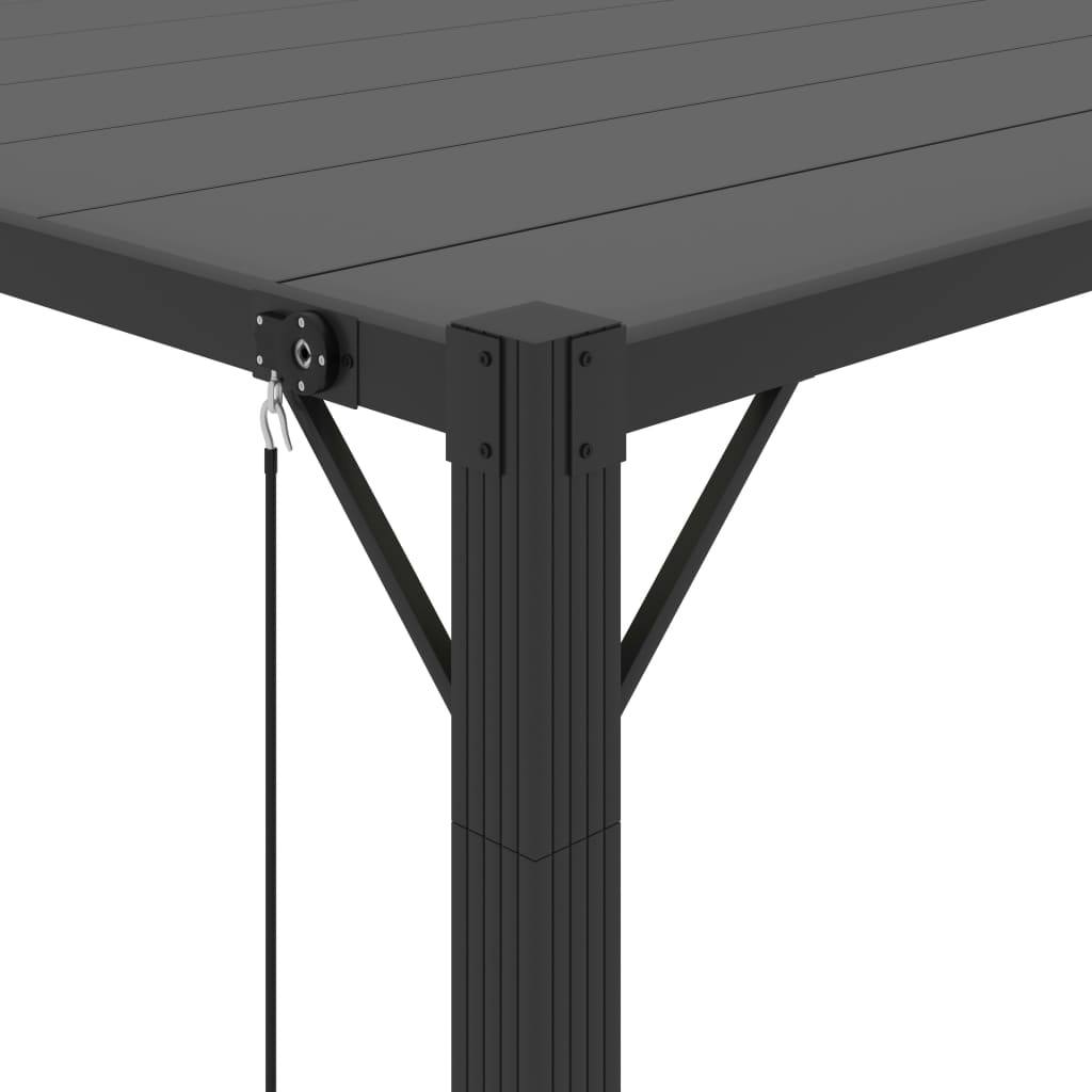 Prieel met lamellendak 3x3 m stof en aluminium antracietkleurig