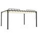 Prieel met lamellendak 3x4 m stof en aluminium crèmekleurig