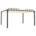 Prieel met lamellendak 3x4 m stof en aluminium crèmekleurig