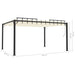 Prieel met lamellendak 3x4 m stof en aluminium crèmekleurig