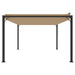 Prieel met lamellendak 3x4 m stof en aluminium taupe