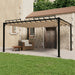 Prieel met lamellendak 3x4 m stof en aluminium taupe