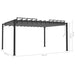 Prieel met lamellendak 3x4 m stof en aluminium antracietkleurig