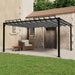 Prieel met lamellendak 3x4 m stof en aluminium antracietkleurig