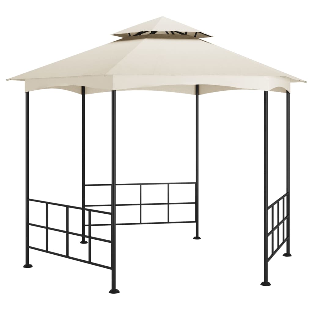Prieel met zijwanden 3,1x2,7 m crèmekleurig