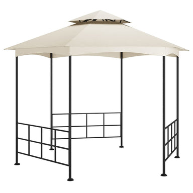 Prieel met zijwanden 3,1x2,7 m crèmekleurig