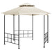 Prieel met zijwanden 3,1x2,7 m crèmekleurig