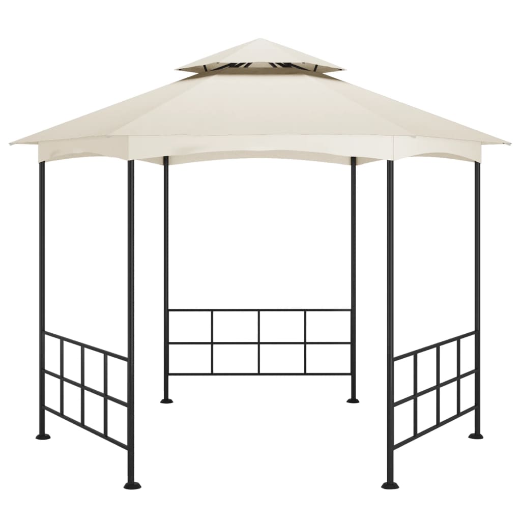 Prieel met zijwanden 3,1x2,7 m crèmekleurig